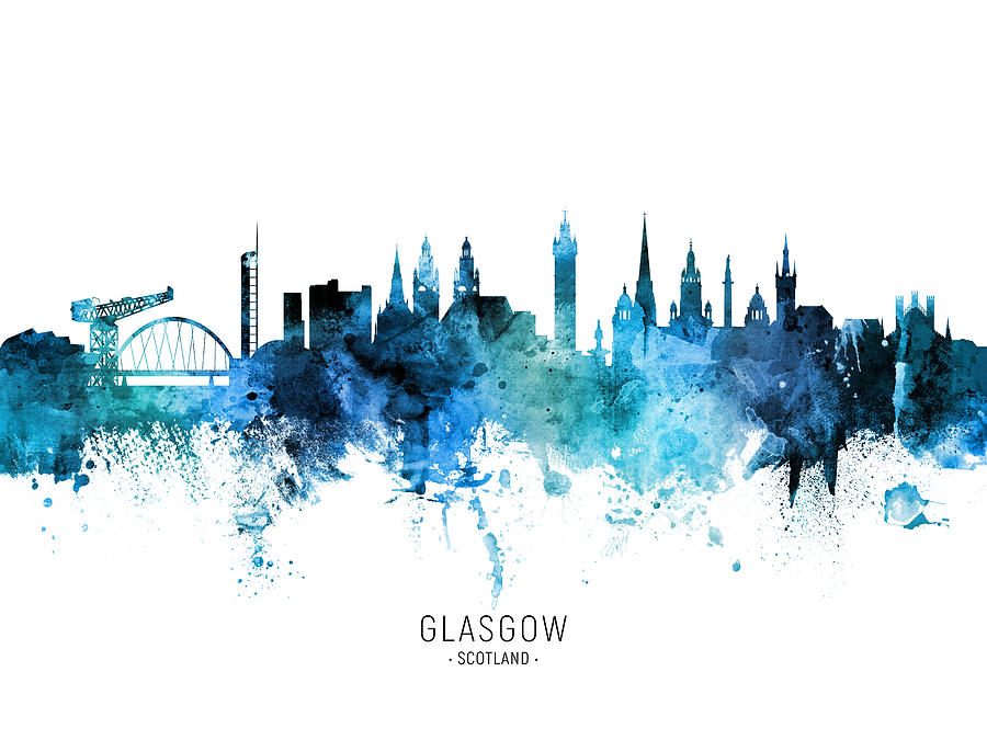 Glasgow Scotland Skyline #74 Digital Art by Michael Tompsett
