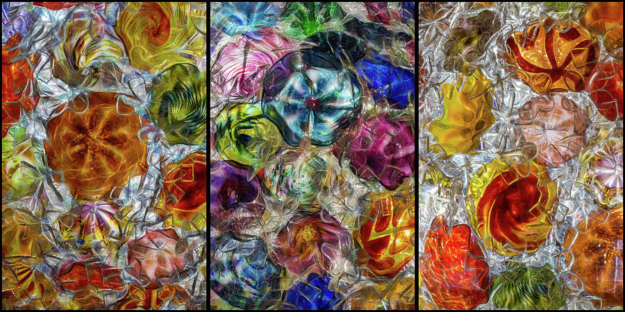 Glass Abstract Triptych Photograph by Patti Deters
