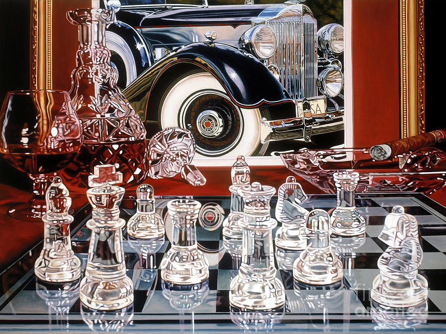 Chess Painting - Glass and Class by Joseph Michetti