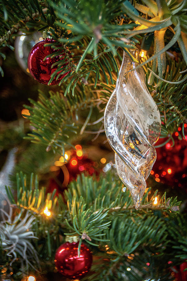 Glass and Red Christmas Ornaments Photograph by Kristia Adams