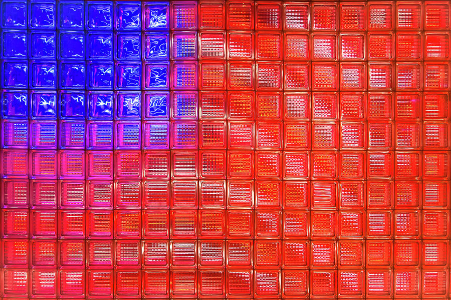 Glass Block American Flag Photograph by SR Green