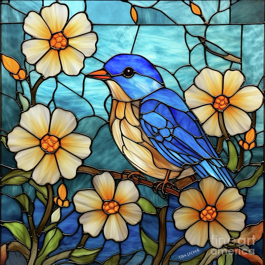 Glass Bluebird Glass Art by Tina LeCour