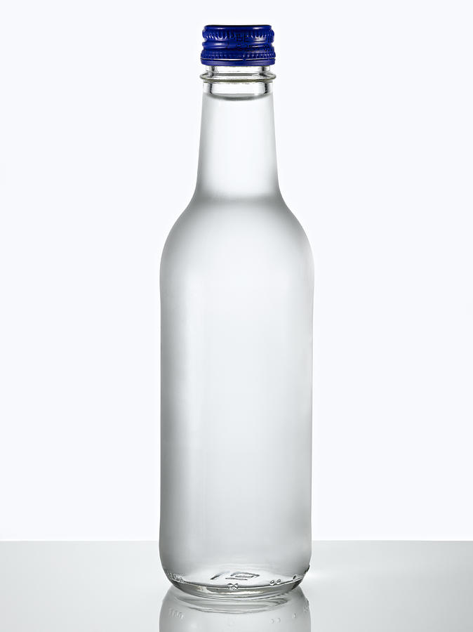 Glass bottle of water. Photograph by Sam Armstrong