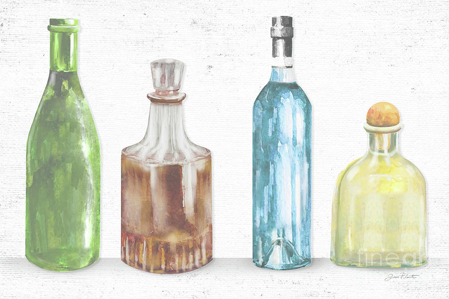 Glass Bottles B Painting by Jean Plout