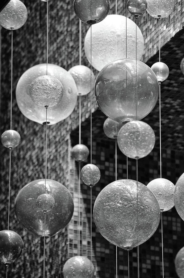 Glass Bubbles within Bubbles Black and White Photograph by Shawn OBrien