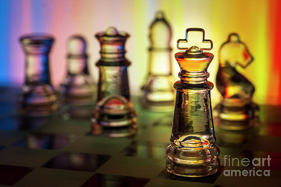 Glass Chess Board Game Macro Photograph by Pablo Avanzini