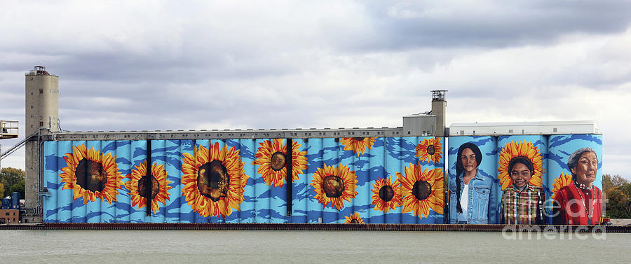 Glass City River Wall Mural crop  9114 Photograph by Jack Schultz