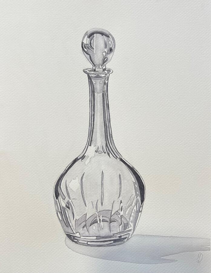 Decanter Painting - Glass Decanter by Maggie Hart