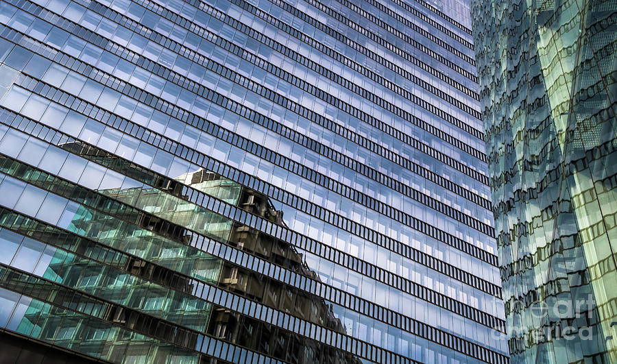 Glass Facade Of Modern Office Buildings Photograph by Andreas Berthold