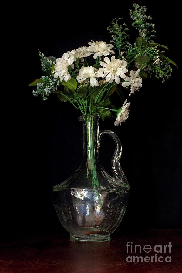 Glass Jug with White Flowers Still Life Photograph by Pablo Avanzini