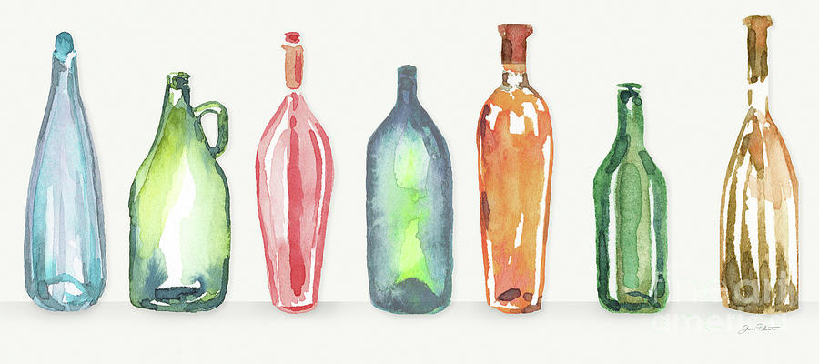 Glass Liquor Bottles D Painting by Jean Plout