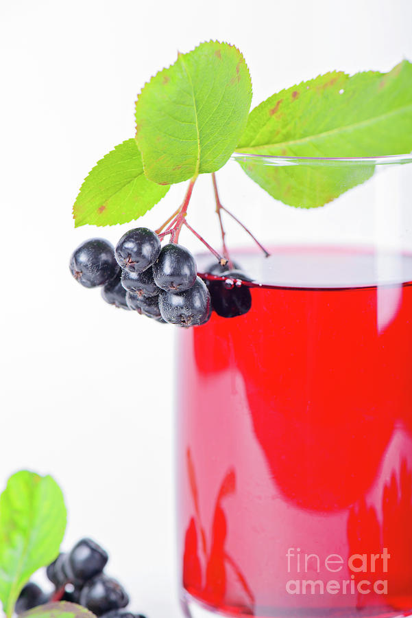 Glass Of Aronia Juice With Berries Photograph