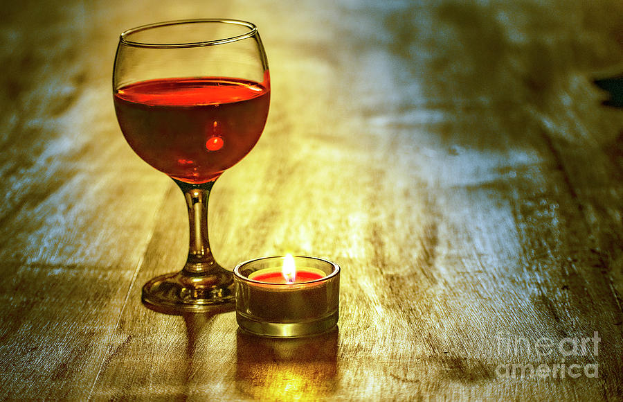 Candle And Wine Glass Photograph by Nina Ficur Feenan