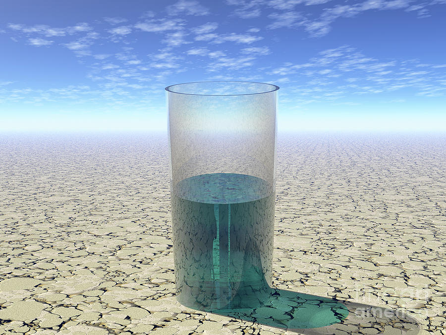 Glass of Water Digital Art by Phil Perkins