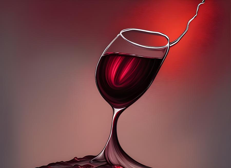 Glass of Wine Digital Art by Beverly Read