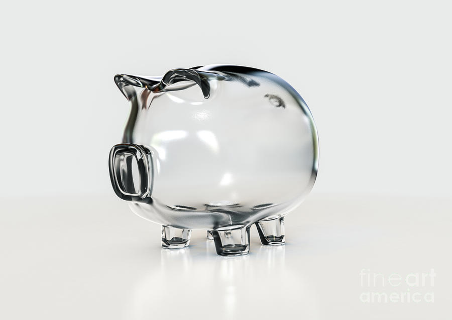 Glass Piggy Bank Digital Art