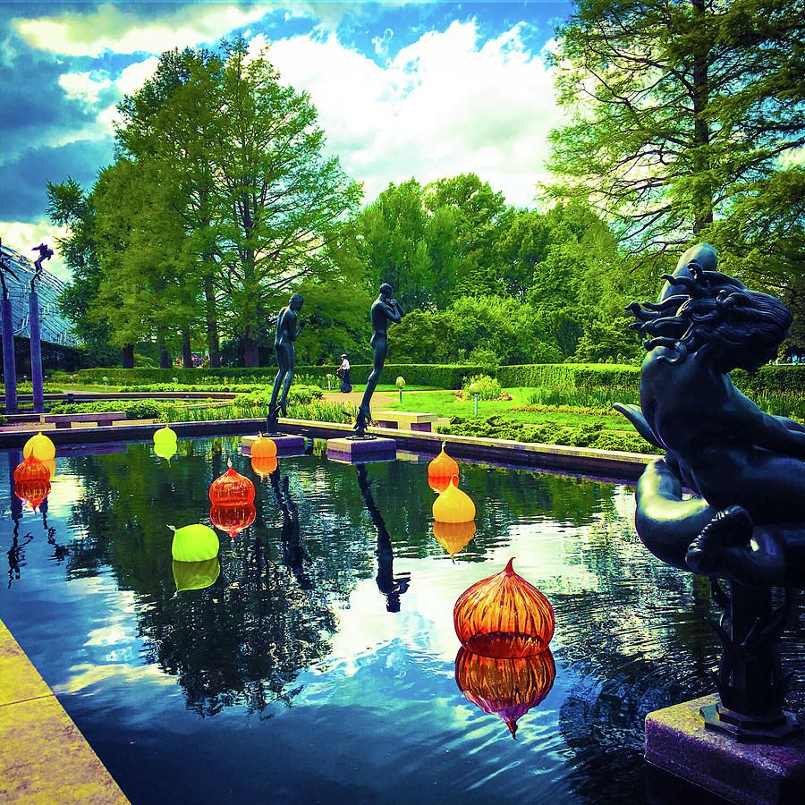 Glass Sculpture Water Missouri Botanical Garden Photograph by Patrick Malon