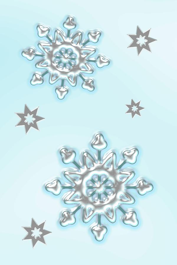 Glass Snowflakes Digital Art by Anastasiya Malakhova