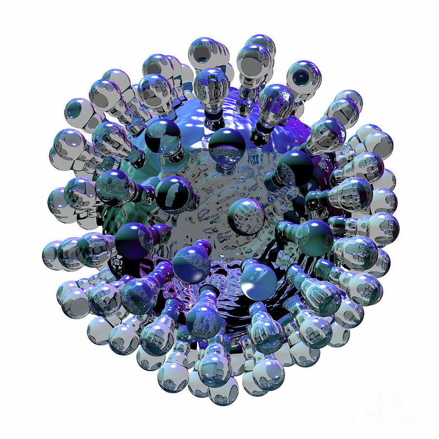Glassy Coronavirus Blue Digital Art by Russell Kightley