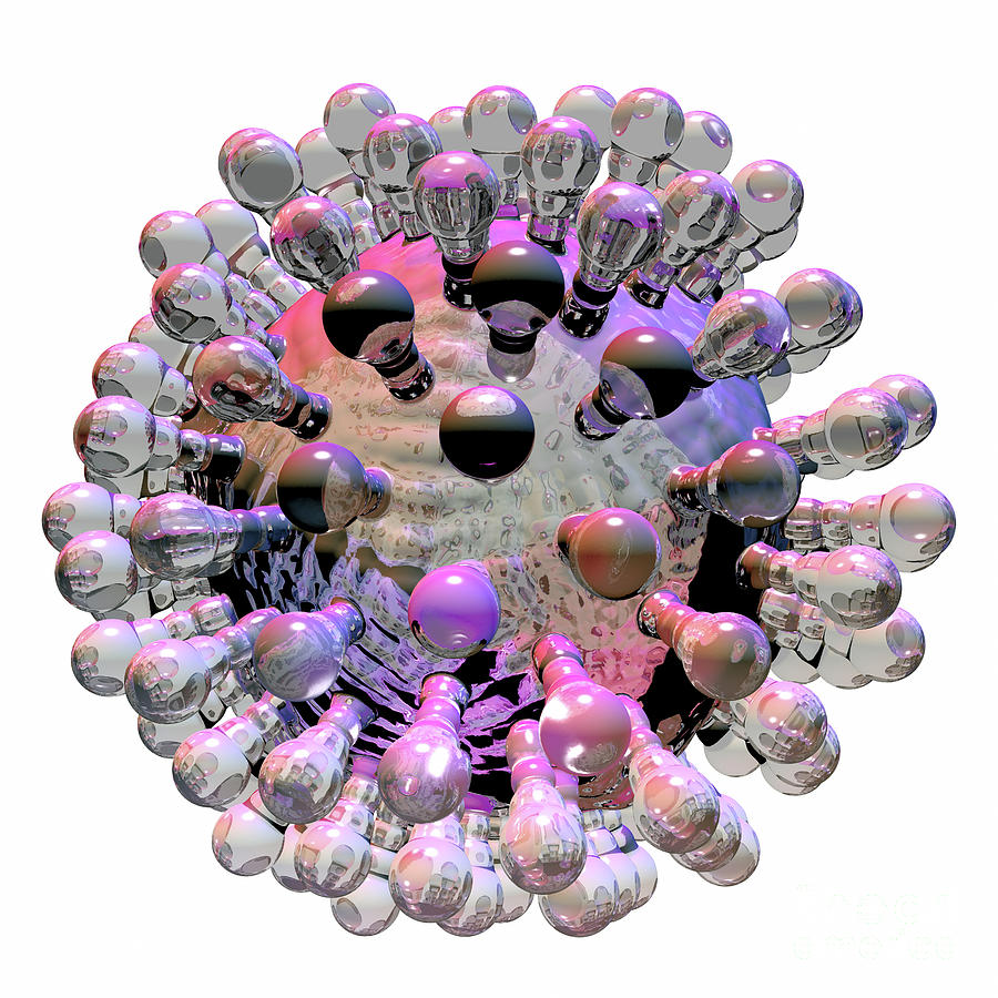 Glassy Coronavirus Particle Digital Art by Russell Kightley