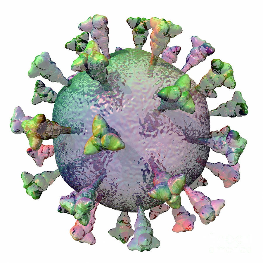 Glassy Coronavirus Purple Digital Art by Russell Kightley
