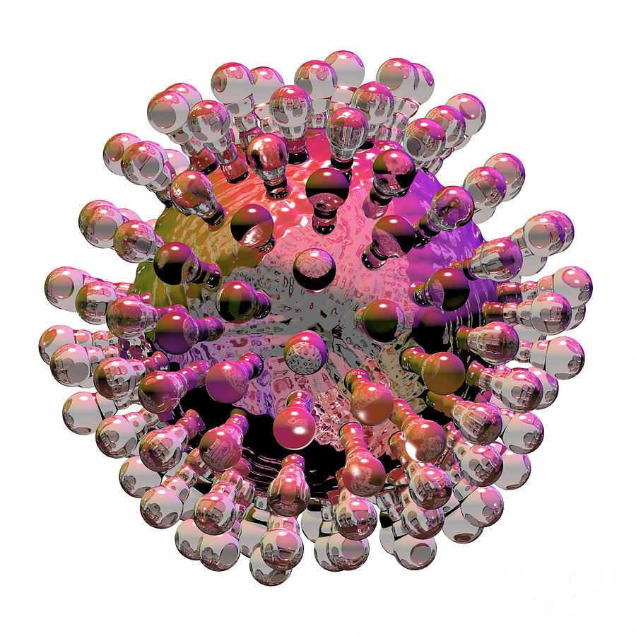 Glassy Coronavirus Red Digital Art by Russell Kightley
