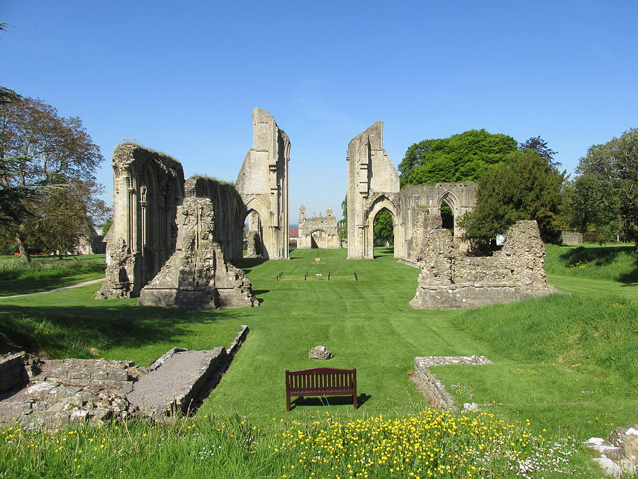 Glastonbury Abbey grounds  Photograph by Nature Art