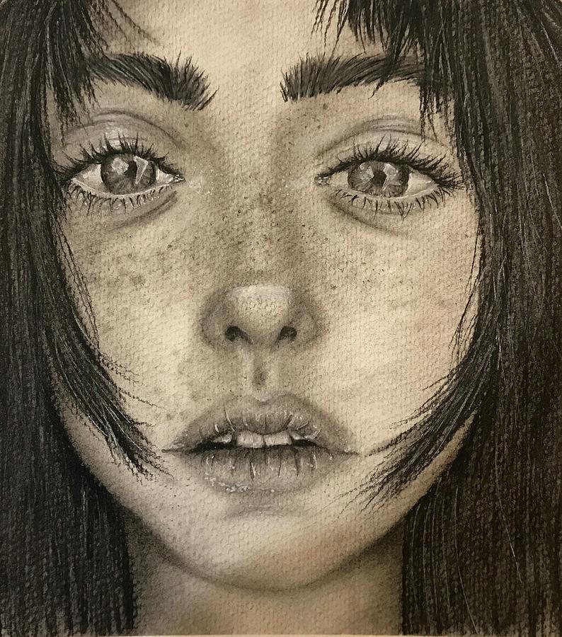 Black And White Drawing - Glazed over by MJ James
