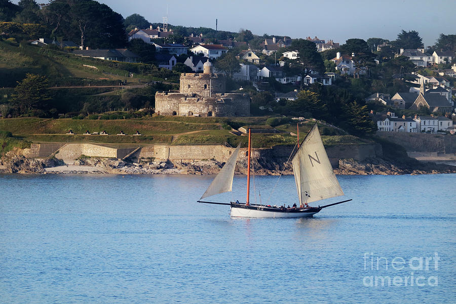 Gleaner Passing St Mawes Castle Photograph by Terri Waters