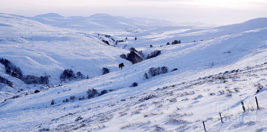 Glen Brown to the Cairngorms in winter snow Photograph by Phil Banks