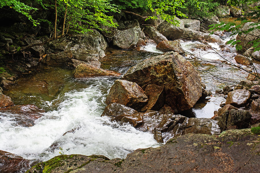 Glen Ellis Falls Waterfall New Hampshire Stream and Hiking Trail Boulders Photograph by Toby McGuire Glen Ellis Falls Waterfall New Hampshire Stream and Hiking Trail Boulders Photograph by Toby McGuire