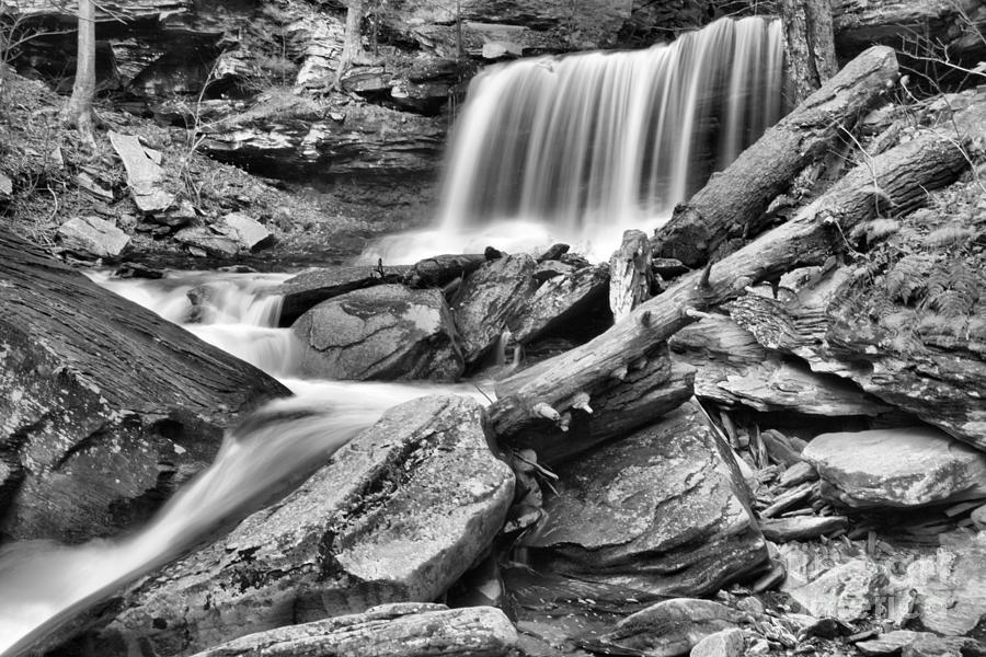 Glen Leigh B Reynolds Falls Black And White Photograph by Adam Jewell