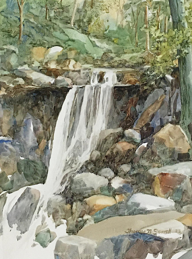Glen Okono Falls Painting by Thomas Sorrell