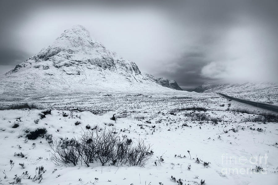 Glencoe in Winter Buachaille Etive Beag  Mono Scotland. Photograph by Barbara Jones PhotosEcosse