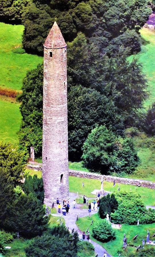 Glendalough Round Tower Photograph by Val Byrne