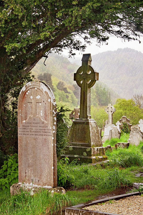 Glendalough Tombstones Photograph by Jill Love