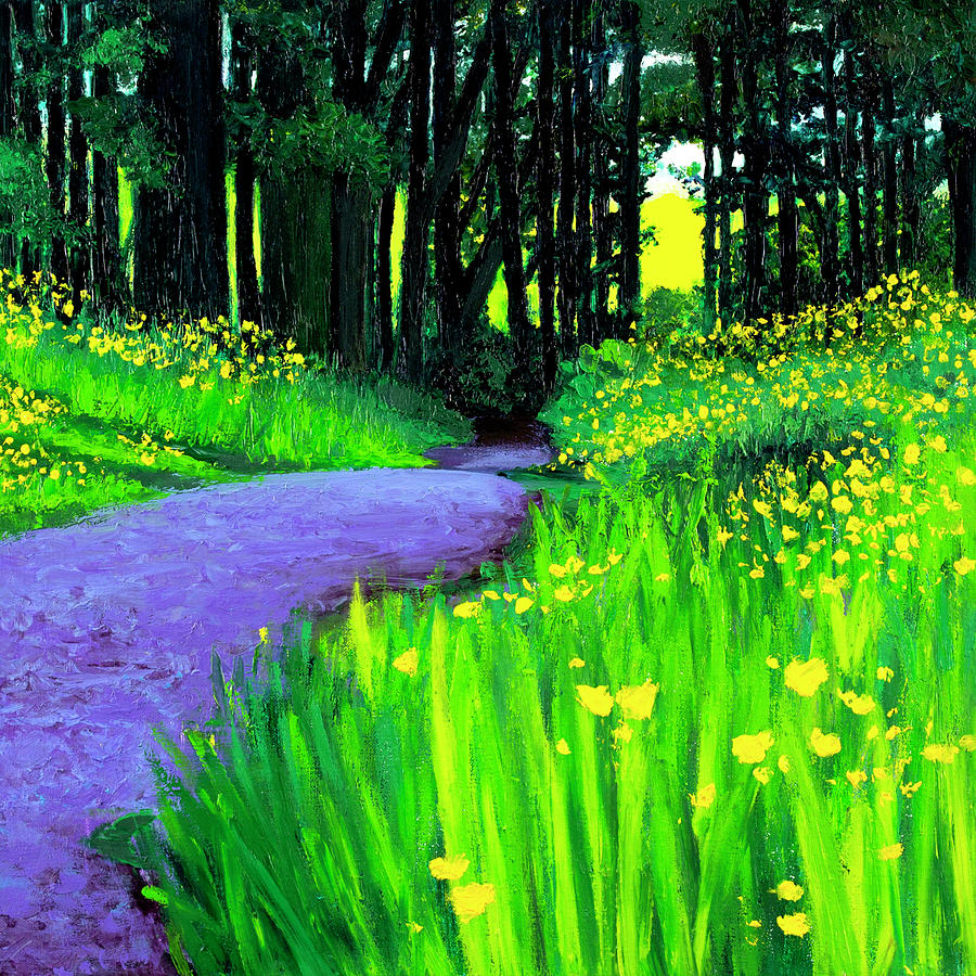 Finger Painting - Buttercup Braes Painting by Lorraine McMillan