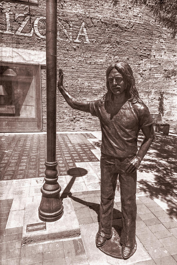 Rock And Roll Photograph - Glenn Frey Standing On The Corner 2 Monochrome by Paul LeSage