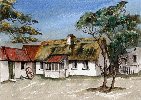 Glenroe Farm, Co. Wicklow Painting by Val Byrne