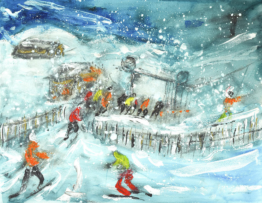 Glenshee Snows a Drag Painting by Pete Caswell