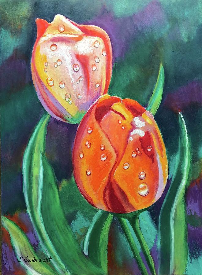 Glenveagh Tulips Painting by Shirley Galbrecht