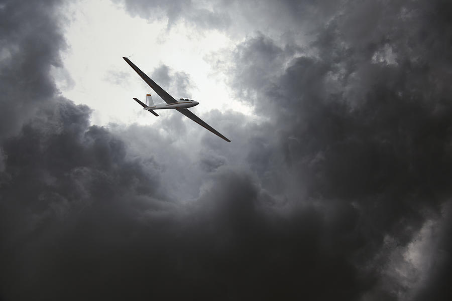 Glider in storm Photograph by Spooh