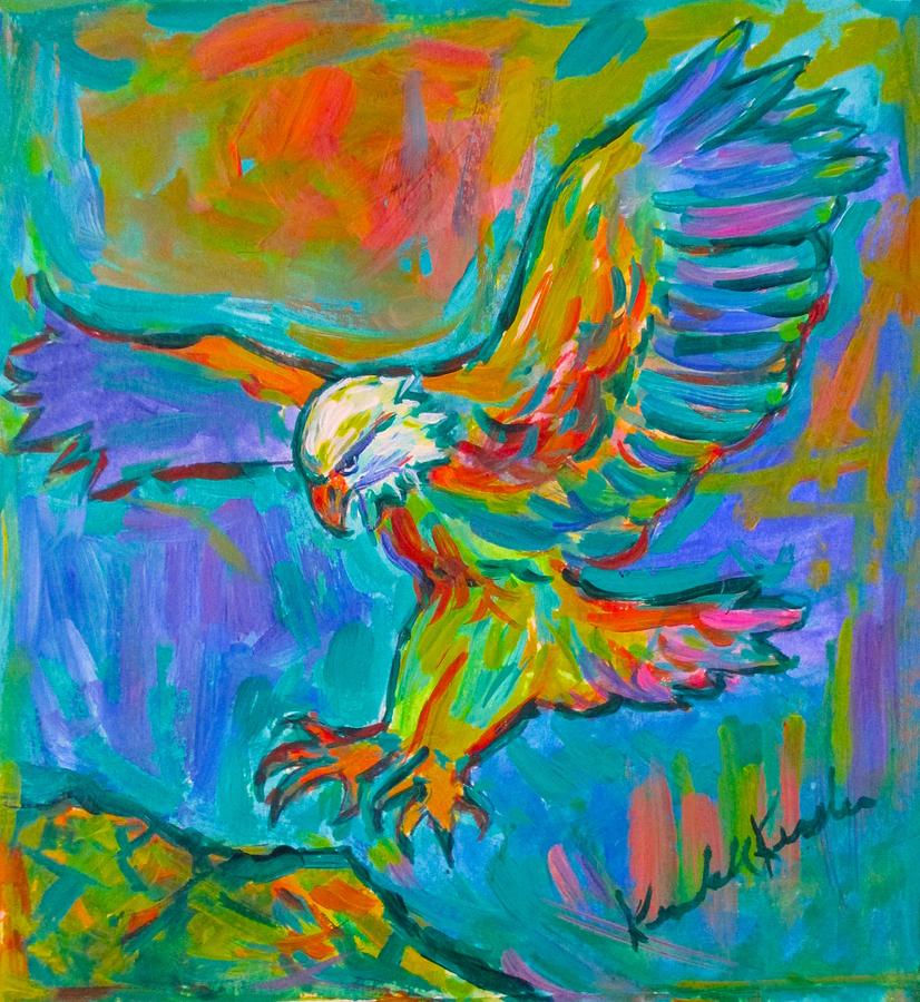 Gliding Eagle Painting by Kendall Kessler
