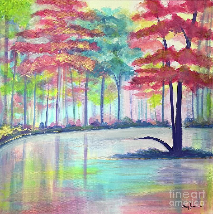 Glimmering Reflections  Painting by Stacey Zimmerman