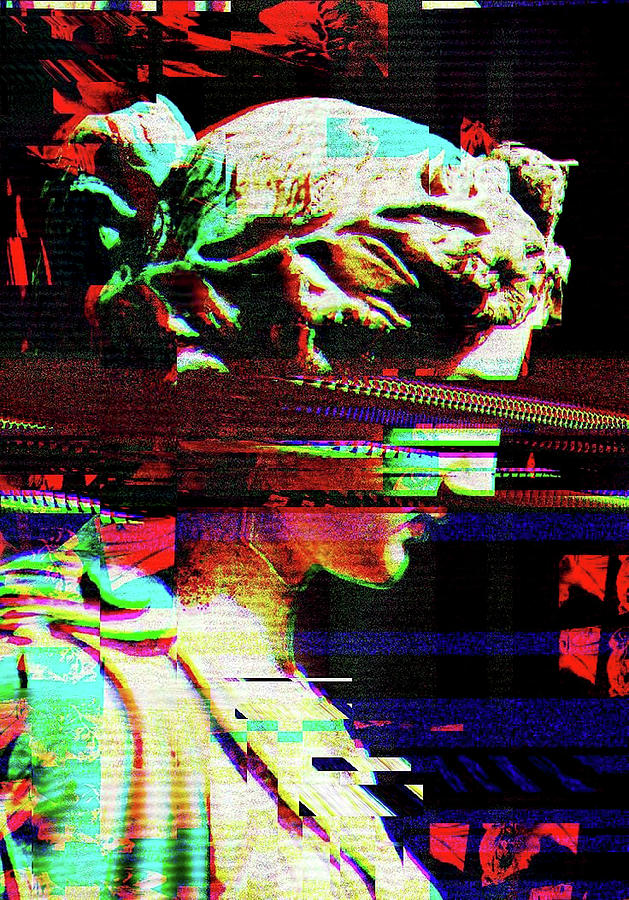 Glitch Series Leda Leading the Blind Mixed Media by Kasey Jones