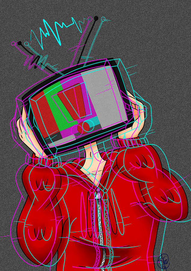Glitching Tv-head by SarebearDraws
