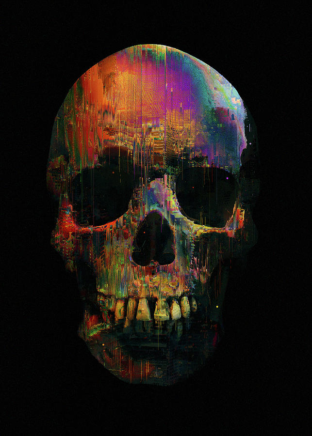 Skull Digital Art - Glitchy Species by Nicebleed