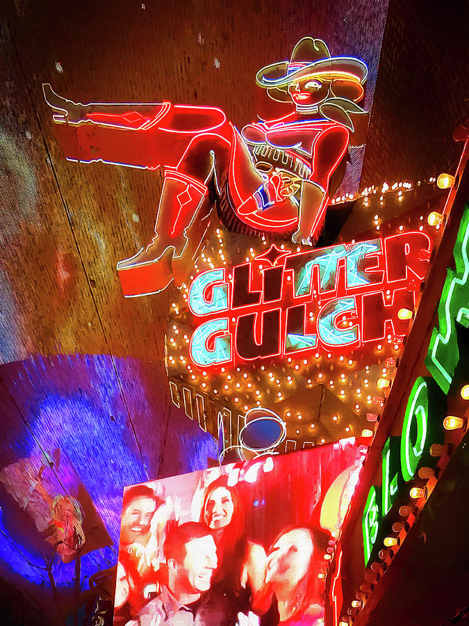 Glitter Gulch Neon Sign Fremont Street Las Vegas Photograph by Tatiana Travelways