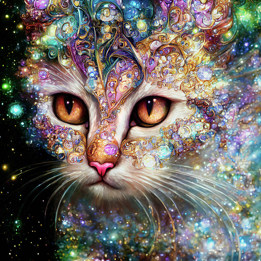 Glitter Kitten Digital Art by Peggy Collins