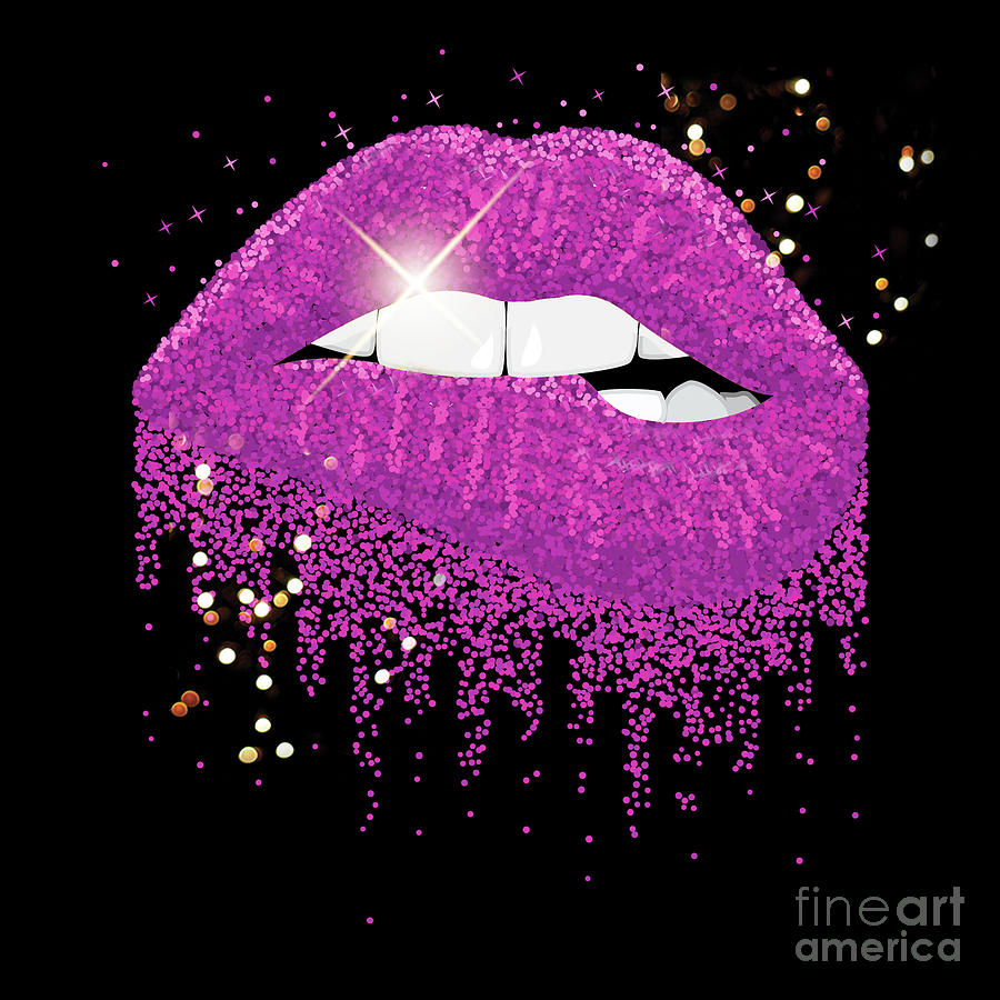Glitter Lips Mask - Pink Mixed Media by Chris Andruskiewicz